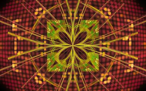 Digital image generated on a computer consisting of beautiful abstract geomet Stock Illustration