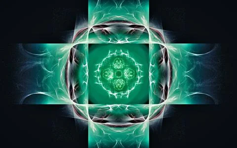 Digital image generated on a computer consisting of beautiful abstract geomet Stock Illustration