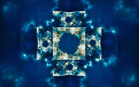 Digital image generated on a computer consisting of beautiful abstract geomet Stock Illustration