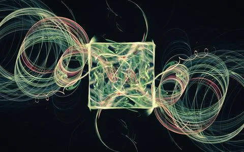Digital image generated on a computer consisting of beautiful abstract geomet Stock Illustration