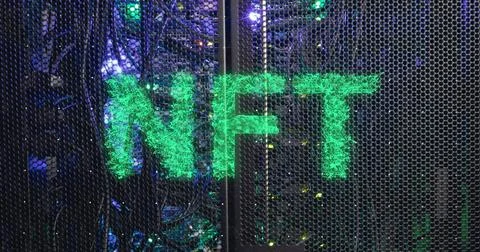 A digital image of green nft lights over a transparent background Ilustração Stock
