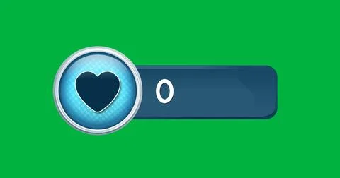 Digital image of a heart icon with increasing numbers ona green background 4k Stock Photos
