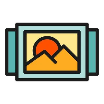 Digital image icon vector flat 스톡 일러스트