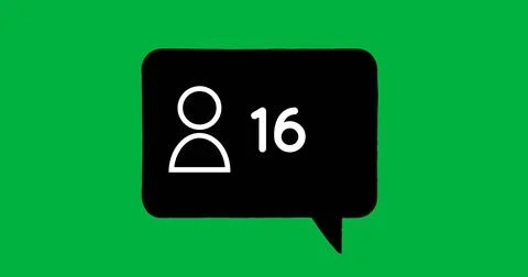 Digital image of increasing numbers and a follow icon inside a black chat box on Stock Photos