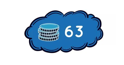 Digital image of increasing numbers and coin icon inside a blue cloud on a white Stock Photos