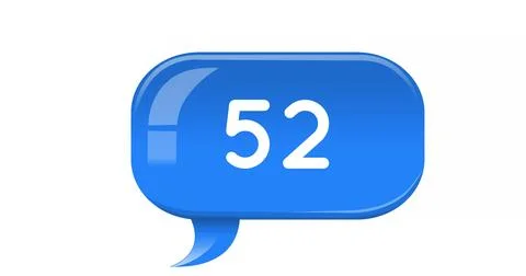 Digital image of increasing numbers inside a blue chat box on a white background Stock Photos