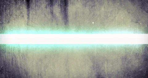 Digital image of light trails and glitch effect against grey grunge background Stock Illustration