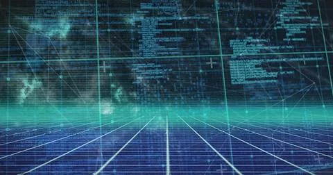 A digital image of light trails floating on a black background, symbolizing.. Foto stock