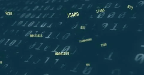 Digital image of multiple changing numbers against binary coding data processing Illustrazione stock