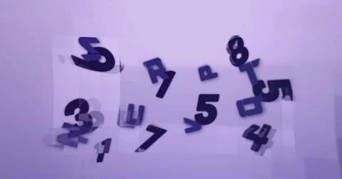 Digital image of multiple changing numbers and alphabets against blue background Stock Illustration