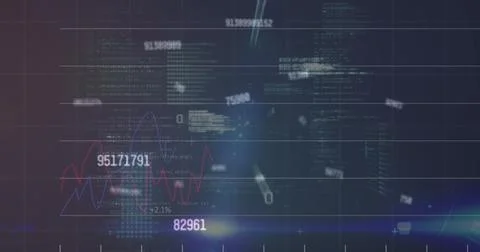 Digital image of multiple changing numbers against financial data processing Stock Illustration