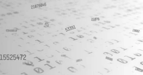 Digital image of multiple changing numbers against binary coding data processing 스톡 사진