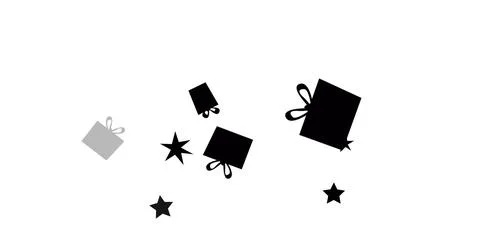 Digital image of multiple christmas gift box and stars icons moving against Illustrazione stock