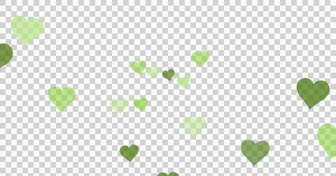 Digital image of multiple green hearts icons floating against black background Stock Illustration