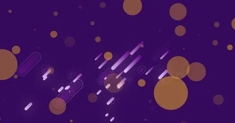 A digital image of multiple purple light trail abstract shapes moving in hy.. Stock Photos