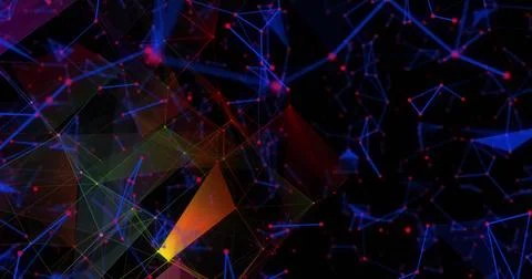 Digital image of network of connections and plexus networks floating against Stock Photos