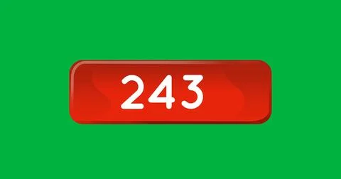 Digital image of numbers counting up inside a red box on a green background 4k Stock Photos
