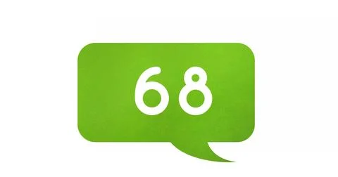 Digital image of numbers increasing inside a green chat box on a white Stock Photos