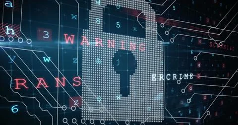 Digital image of padlock and security passwords needed to unlock the code Stock Photos