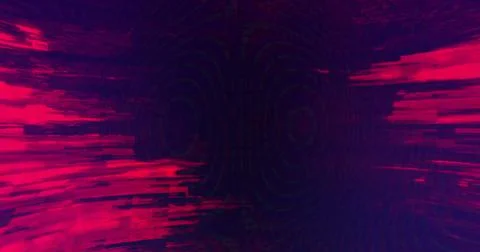 Digital image of pink light trails flickering against purple background Ilustración de archivo