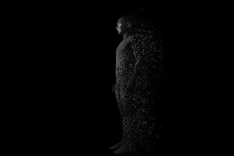 Digital image of pixelated 3d man Stock Illustration