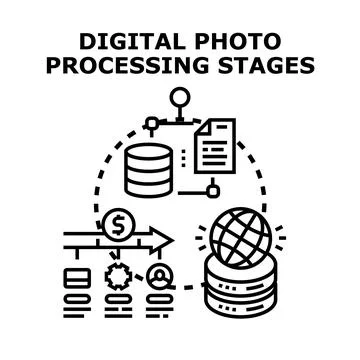 Digital image processing stages and workflow cycle イラスト素材