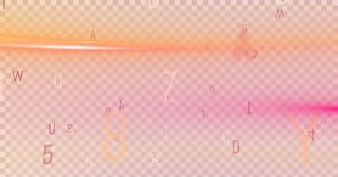 Digital image of random letters in the alphabet and numbers moving and changing Stock Illustration