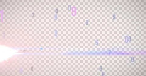 Digital image of random letters in the alphabet and numbers moving and changing Illustrazione stock
