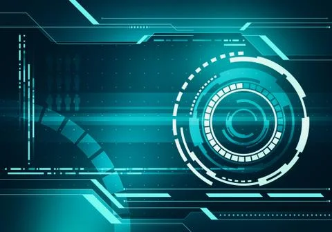 Digital image technology HUD interface concept with circuit microchip in vi.. 스톡 일러스트