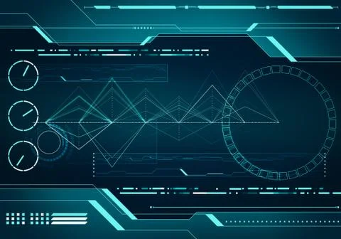 Digital image technology HUD interface concept with circuit microchip in vi.. 스톡 일러스트