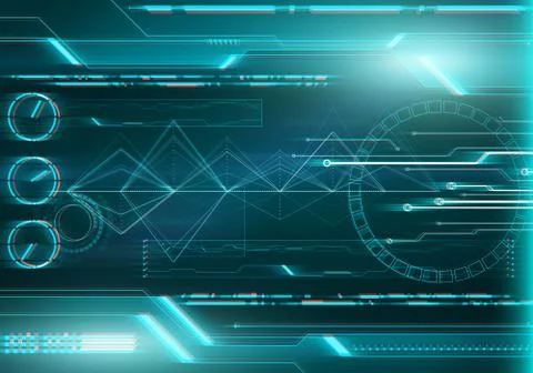 Digital image technology HUD interface concept. 3d stereo effect. 스톡 일러스트