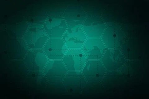 Digital image of world map Stock Illustration