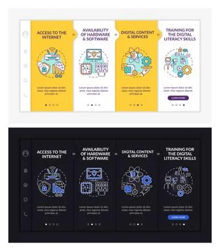 Digital inclusion components onboarding vector template Stock Illustration