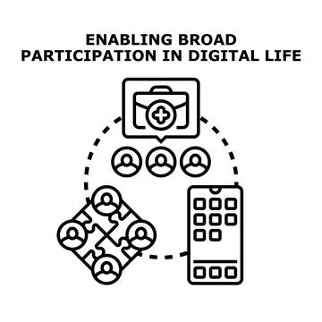 Digital inclusion concept enabling online community engagement Stock Illustration