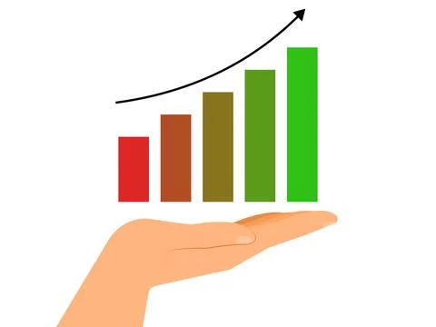 Digital increasing bar graph Stock Illustration