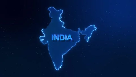 Digital India Map abstract lines on technology background, High-tech digital Stock Footage 317595394