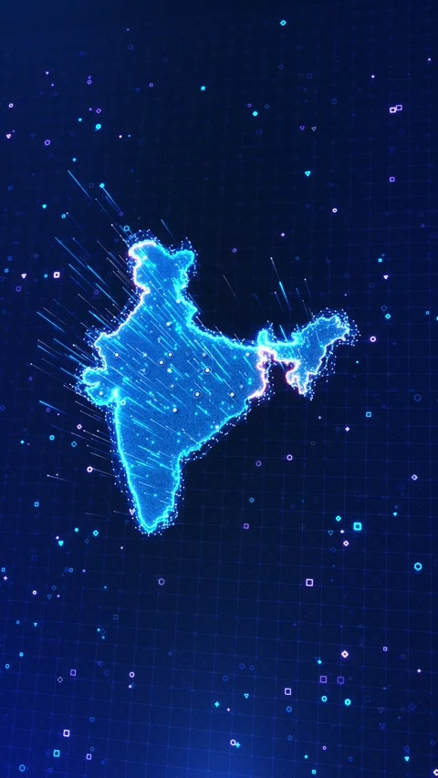 Digital India map animation background, ... | Stock Video | Pond5