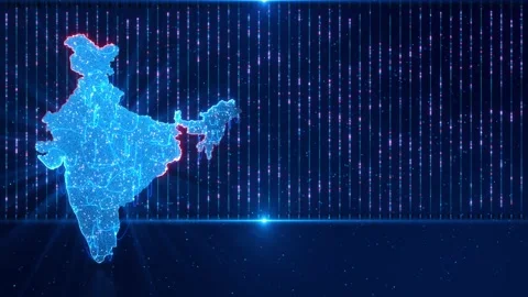 Digital India Map of India Futuristic economy finance currency 3D Map flags Stock Footage 317601933