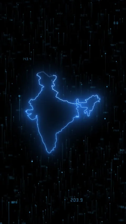 Digital Indian Map network Business Network financial economic backdrop Video stock 317663899