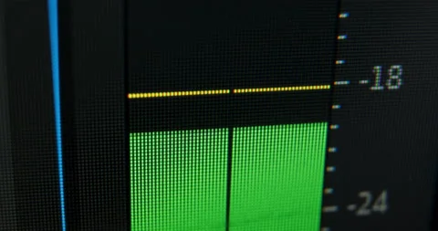 Digital indicator control panels show channels sound level Stock Footage 143461252