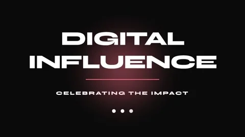 Digital Influence Abstract Text Animation on Black Background Stock Footage 337577643