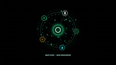 Digital infographic diagram illustrating interconnectedness of saving food .. Stock Footage 344914360