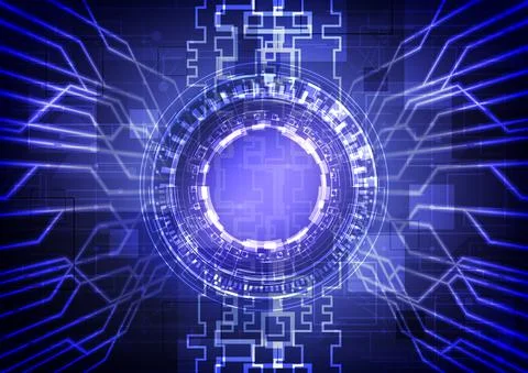 Digital infographic interface. Futuristic Sci-Fi glowing HUD frame. Data engi Illustrazione stock