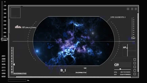 Digital information about the cosmos, the planet, diagrams, holograms, graphics Видео 85354015