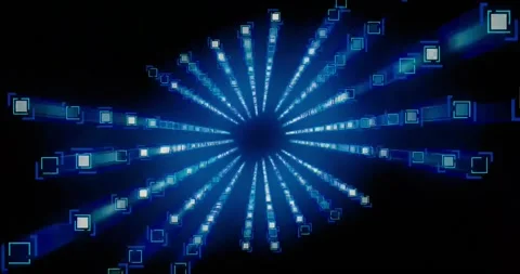 Digital Information And Communication  Led Screen Backdrop  Loop Video stock 183134477