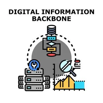 Digital information backbone processing and optimizing data イラスト素材