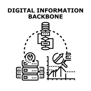Digital information backbone processing and optimizing data Stock Illustration