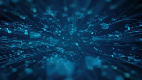 Digital Information Big Data Cloud Computing Encryption Stock Footage 302884408