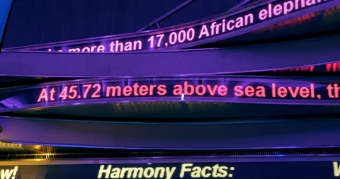 Digital information display with numbers and text on Caribbean cruise ship, 4K Stock-Footage 96450577
