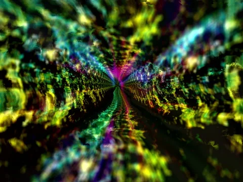 Digital Information Distortion Matrix Damaged Running Tunnel Stock Footage 70217667
